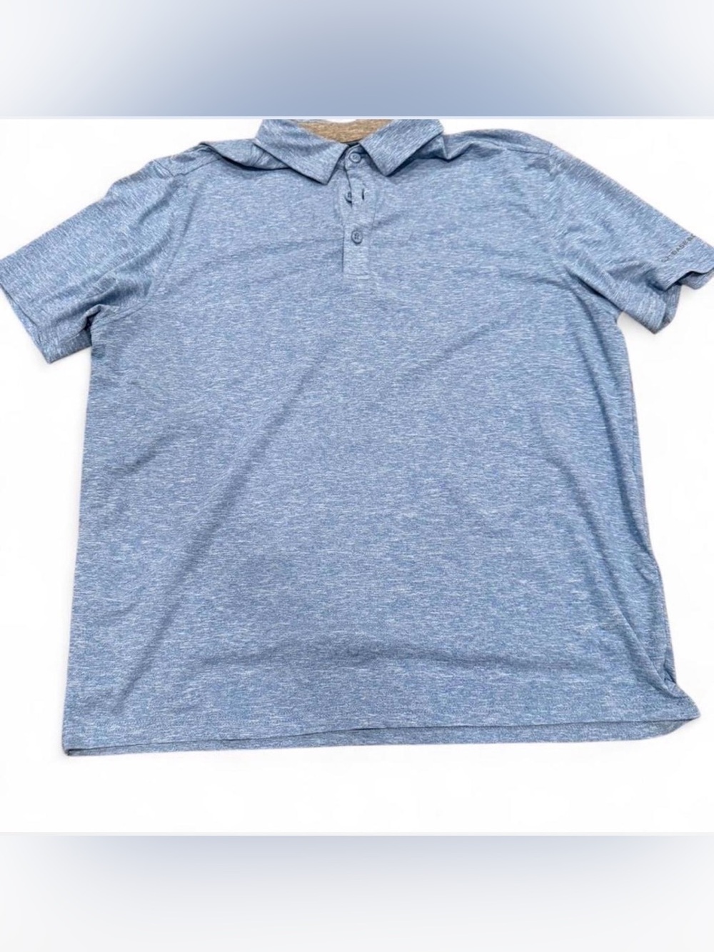 G.H. Bass & Co. Heathered Gray Polo with Brown Trim